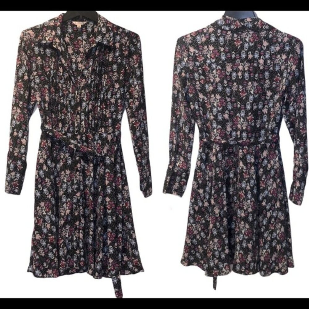 Nanette Lepore floral swing pintuck shirt dress